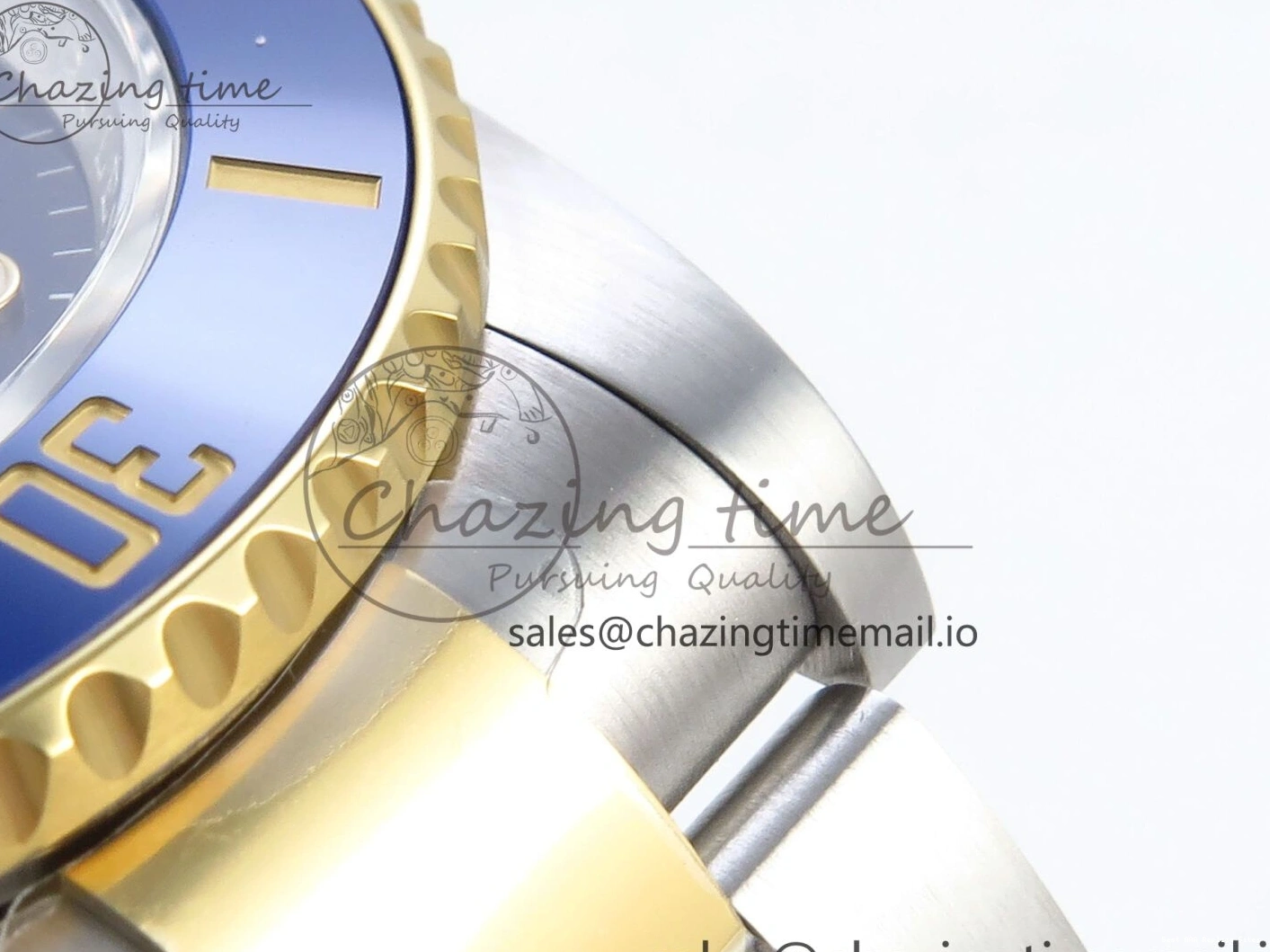 Best AAA Replica Sites Submariner YG Steel Bracelet 374 904L Dial 1:1 on Best Oyster Blue SH SS Edition Seasonal ARF SS YG 126613LB 0115